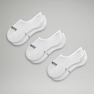 Lululemon Daily Stride NWT White No-Show.  3 pack Socks Size M Black Wordmark